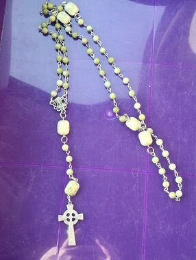 Vintage stone rosary beads
